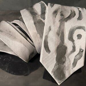 Montana Gray black Tie Mens Necktie Hand painted Abstract Art Neckwear Menswear